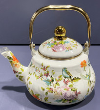 Retro Floral Enamel Teapot