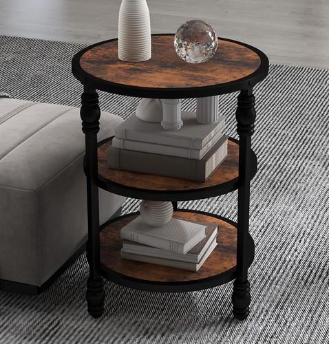 Tier round end table with - round,