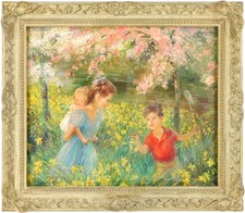 The Joys of Spring Original Oil Painting by John Strevens (British, 1902-1990)