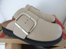 FITFLOP Gen FF Maxi Buckle Leather Mules Clogs Slip ons - UK 5 in Latte Beige