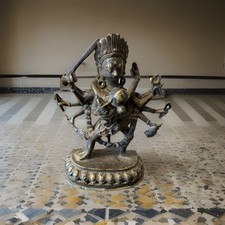 Mahakala with Consort. Hevajra, Chakrasamvara, BUDDHA, BUDDHISM. Statue, bronze.