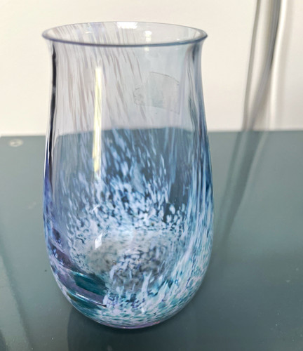 Blue white speckled pattern - blue,