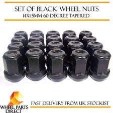 Wheel Nuts Black (20) 14x1.5 Bolts for Jeep Grand Cherokee SRT-8 [Mk4] 12-16