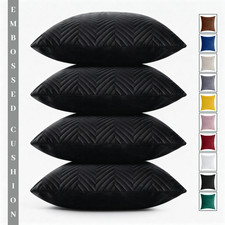 4 Pack Classic Velvet Couch Cushion Cover Soft Touch Pillow Elegant Lounge Decor