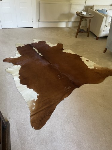 Brown white cowhide leather - brown,