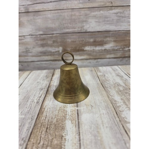 Vintage solid brass hand - hand, bell