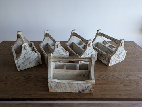 Acacia wood table - acacia, caddies