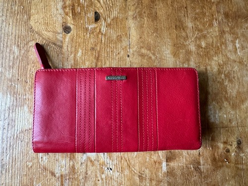 Visconti red leather purse - red,