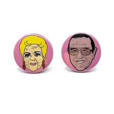 Pat & Frank Butcher Eastenders Inspired Button Stud Earrings