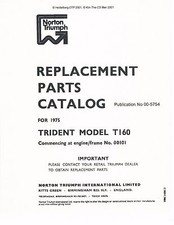 Triumph Parts Manual Book 1975