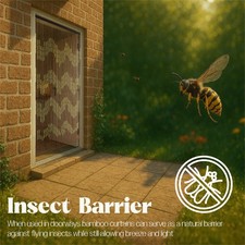 Bestfor Bamboo Fly Curtain, 90x180cm 29 Strands, Keeps Out Flies & Insects