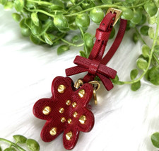 PRADA Key holder Bag charm Red