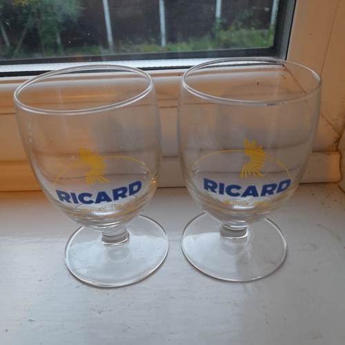Ricard goblet glasses half sun