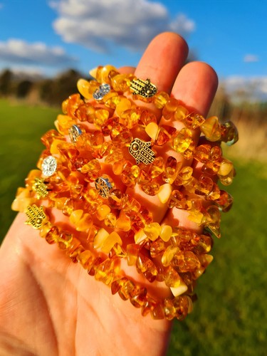 Natural amber bracelet - natural,