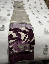 Next Long Tab Curtains 168cm by drop 229cm. Beige/purple. New