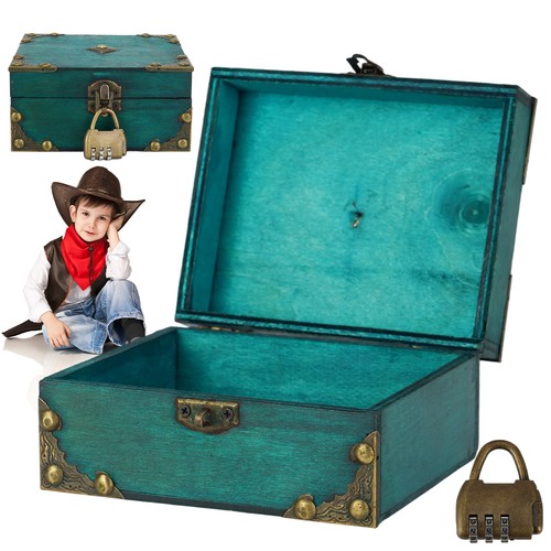 Vintage wooden treasure chest - wooden,