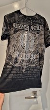 vintage y2k t shirt Silver Star Medium Grunge Affliction Style Goth Mens biker