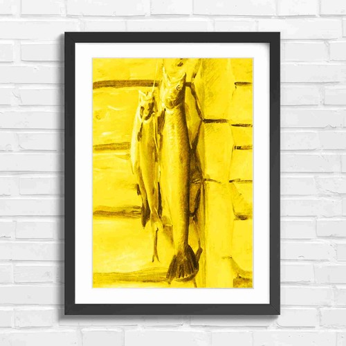 Vintage salmon fishing - fishing, art