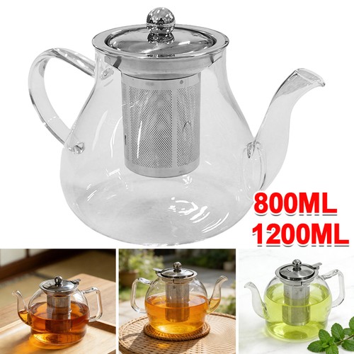 Clear glass teapot - clear,