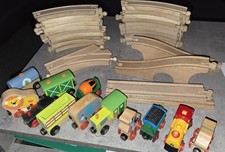 Wooden Train Set Bundle Brio Compatible- Including Various Trains And Animals.