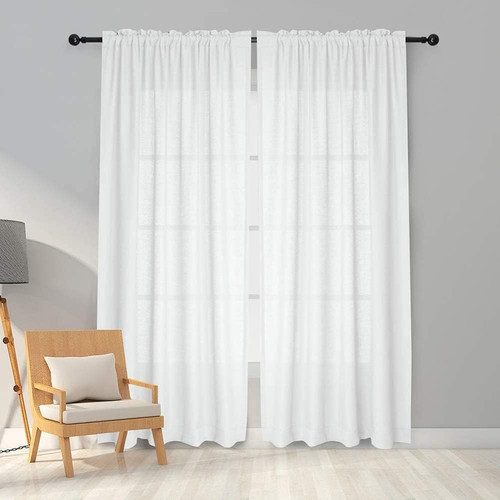 Panel faux linen voile net - 2,