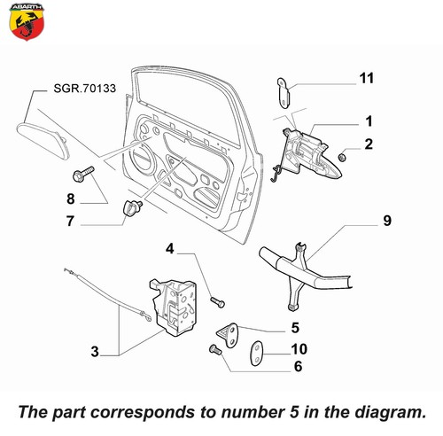 Genuine abarth door striker - genuine,