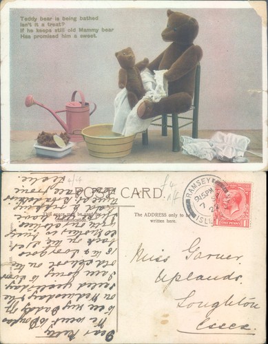 Teddy bear bath scene - , tuck's