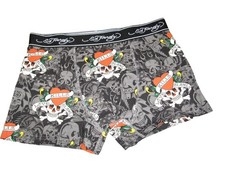 ED HARDY  Love Kills Slowly Tattoo Mens Boxer Trunks Black Grey  Medium