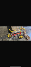 Childs two wheel bike push along, used but still working 