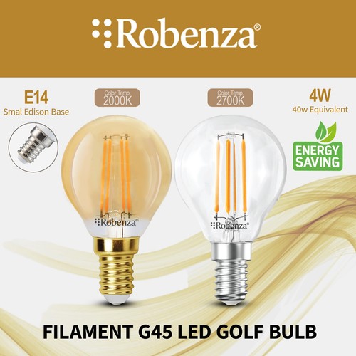 40w led e14 filament round - 4w=40w,