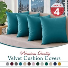 Pack of 4 Plain Velvet Cushion