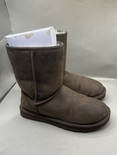 UGG Women's Classic Short Boots Brown Leather, Size 3.5
