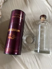 EMPTY, Edradour whisky bottle in box and etched whisky glass