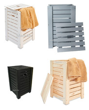 Wooden Basket Dirty Clothes