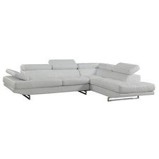 Gray Leather L Shaped Two