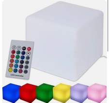 Light Up LED Colour Changing Cube Stool Seat Chair Illuminated Rechargeable Glow