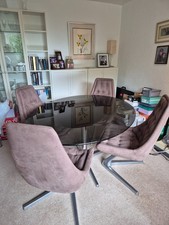 Vladimir Kagan Vintage Chromcraft Sculpta “Star Trek” 4 Swivel Chairs and Table