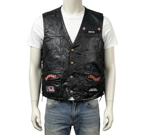 Mens vintage usa black leather - usa,