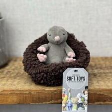 Jellycat Hibernating Mole- Baby Sleeping Mole & Nest Soft Toy Plush Cute NWOT 5”