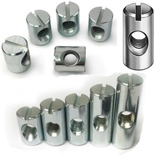 M4 M5 M6 M8 M10 Cross Dowel Barrel Nuts Centre Thread Furniture Unit Bed Cot