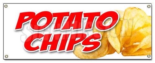 Potato chips banner - potato, sign