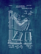 Orchestral Pedal Harp Patent