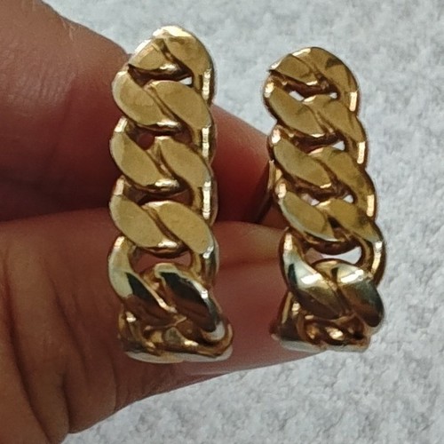 Cufflinks gold curb chain - chain, link