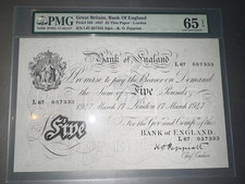 White five pound note - five,