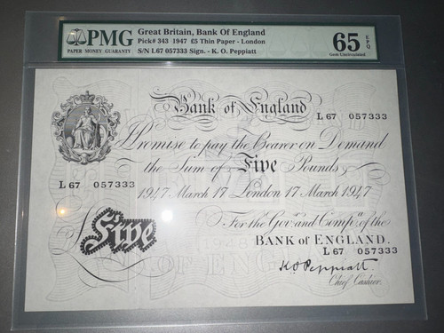 White five pound note - white,