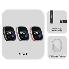 Fitbit Versa 4 Bundle - x2 Wrist Straps, Full Screen Protector - Refurb 