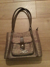 PARIS PRINT LOVELY STYLE BROWN HANDBAG