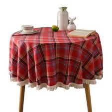 Round Christmas Plaid