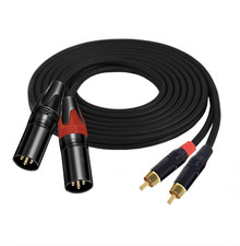 2 XLR to 2 RCA Cable Stereo Audio Lead Heavy Duty HiFi Mixer Microphone