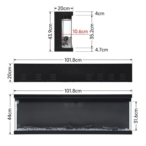 Media electric fireplace - media, 40"